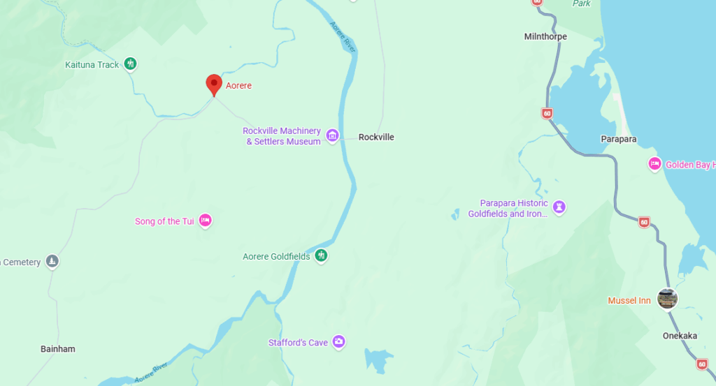 Aorere River and Goldfields on Golden Bay Gold website. The first gold reported in Golden Bay